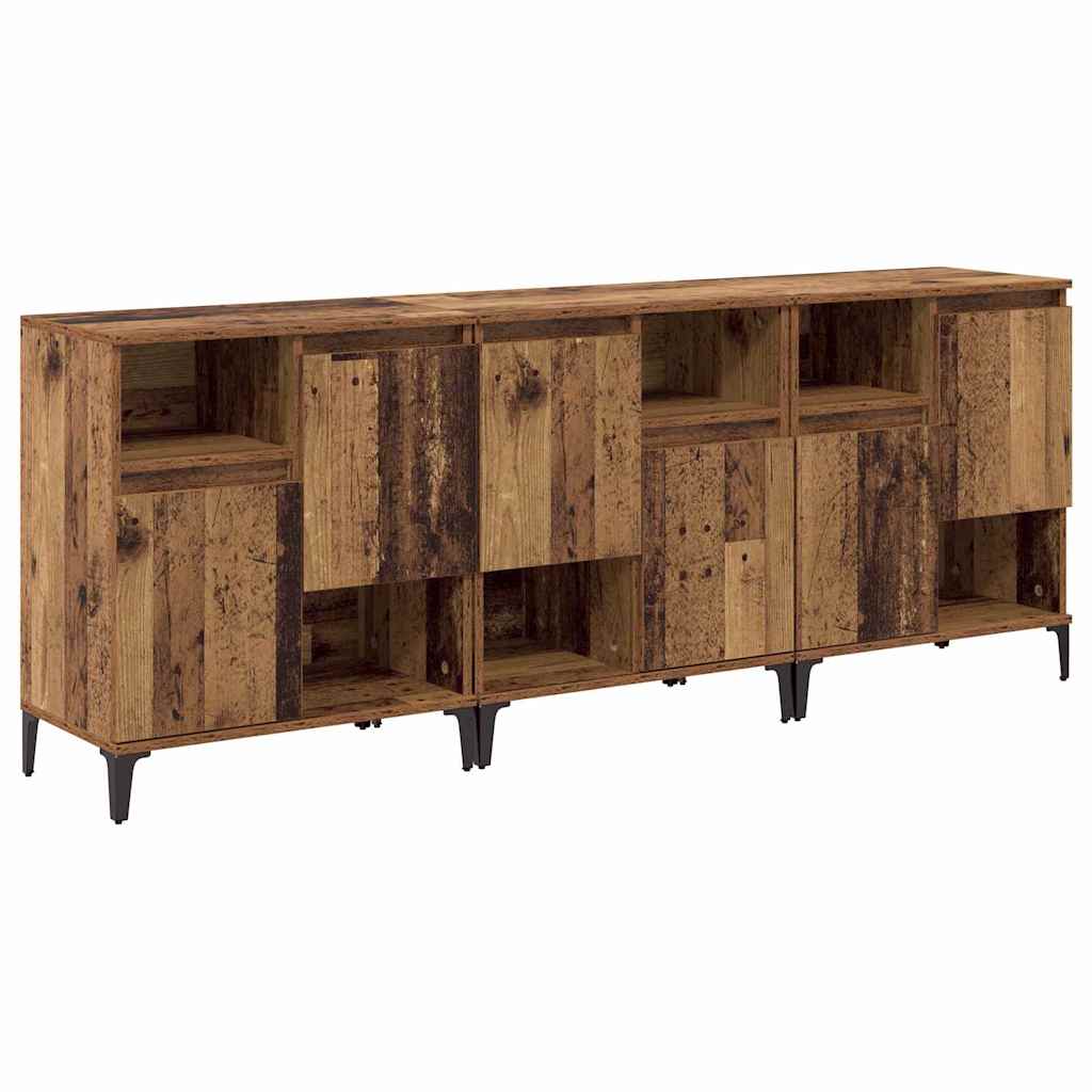 Sideboards 3 pcs Legno vecchio 60 x 35 x 70 cm