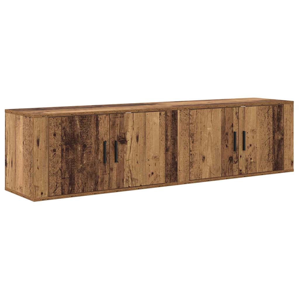 Set Mobile TV da Parete 2 pz Legno vecchio Legno ingegnerizzato