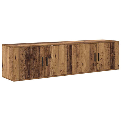 Set Mobile TV da Parete 2 pz Legno vecchio Legno ingegnerizzato