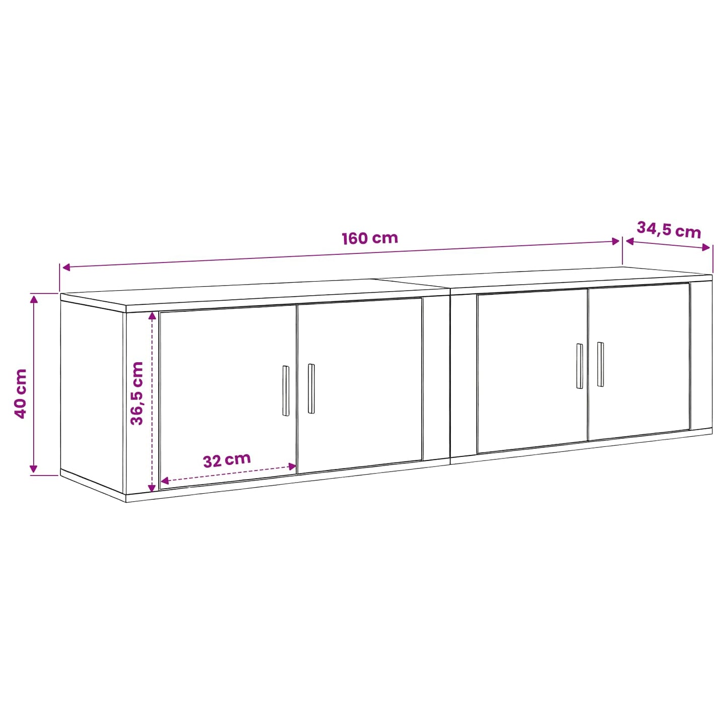 Set Mobile TV da Parete 2 pz Legno vecchio Legno ingegnerizzato