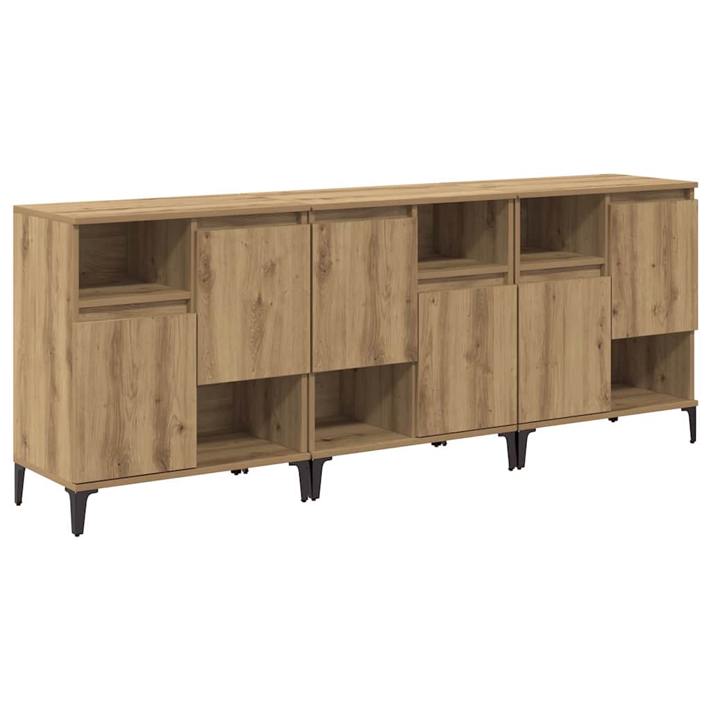 Sideboards 3 pcs Rovere artigianale 60 x 35 x 70 cm