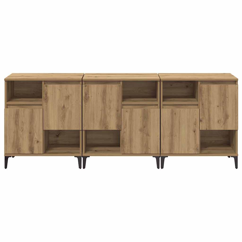 Sideboards 3 pcs Rovere artigianale 60 x 35 x 70 cm