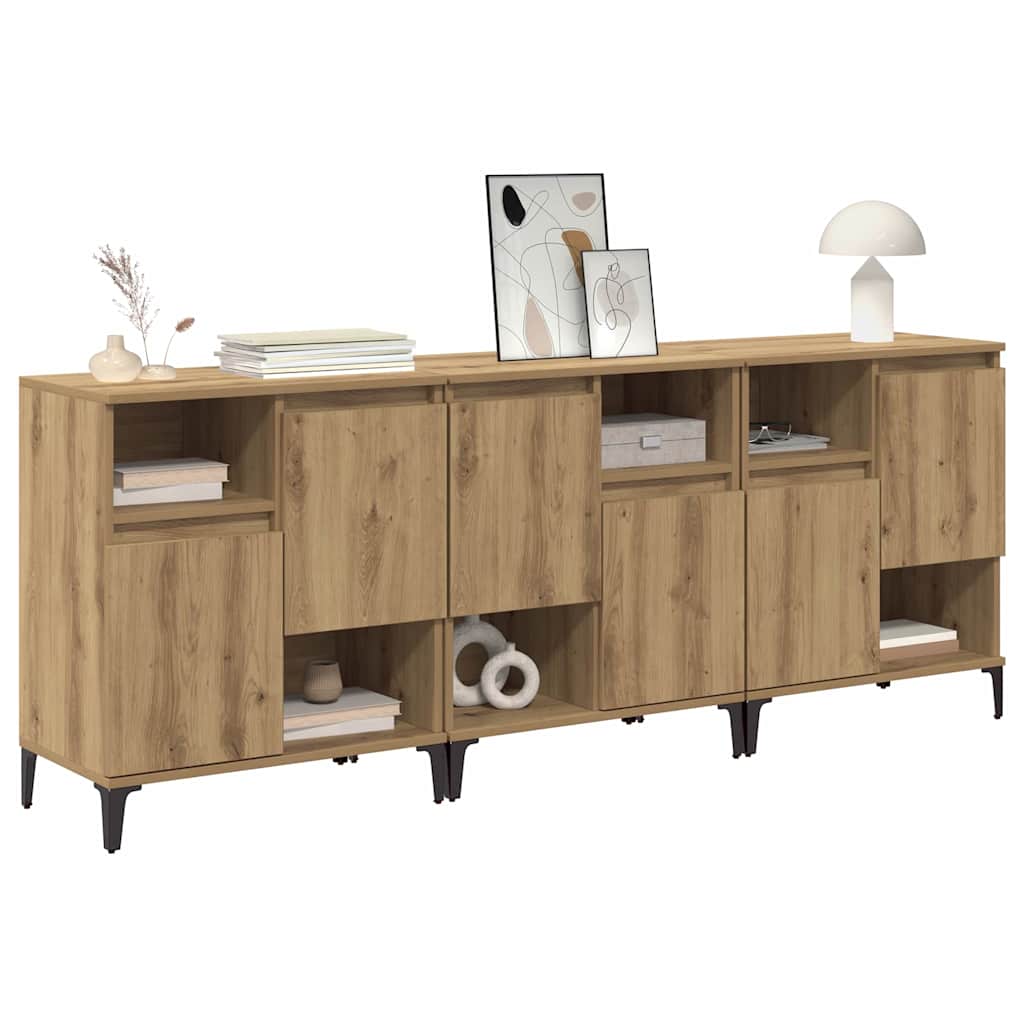 Sideboards 3 pcs Rovere artigianale 60 x 35 x 70 cm