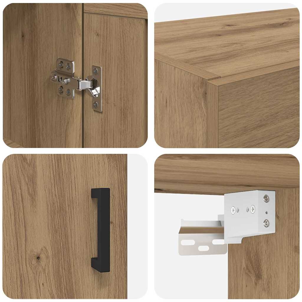 Armadietti a Muro 2 pcs Rovere artigianale 69,5 x 34 x 90 cm