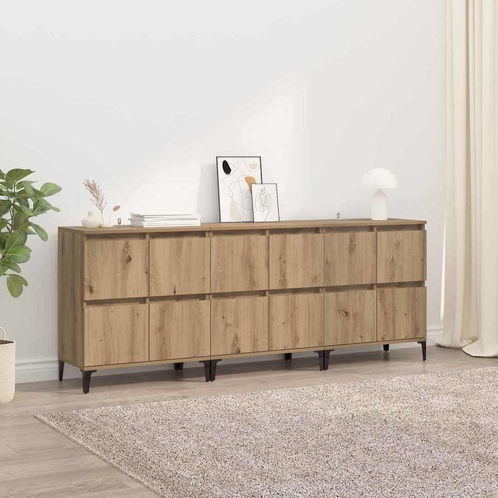 Sideboards 3 pcs Rovere artigianale 60 x 35 x 70 cm