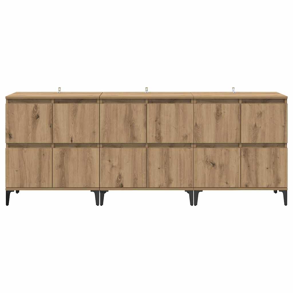 Sideboards 3 pcs Rovere artigianale 60 x 35 x 70 cm
