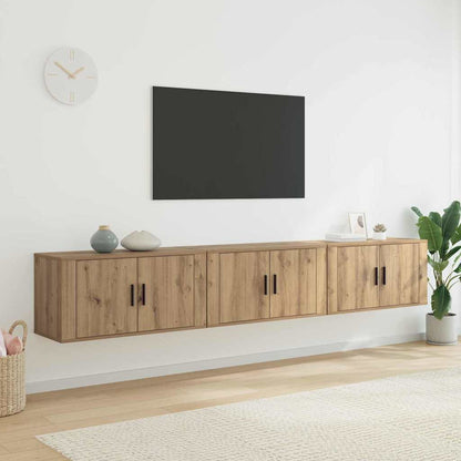Set Mobile TV da Parete 3 pcs Rovere artigianale