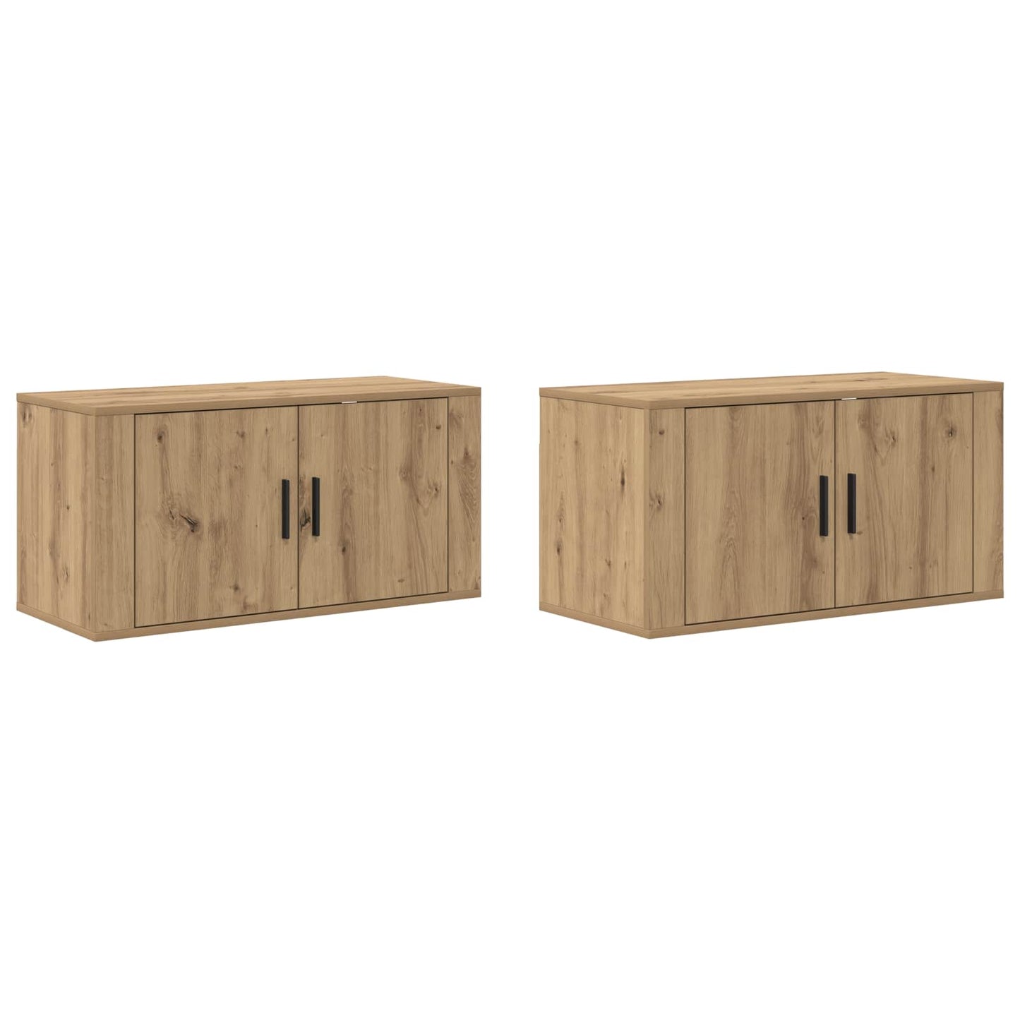 Set Mobile TV da Parete 2 pz Rovere artigianale