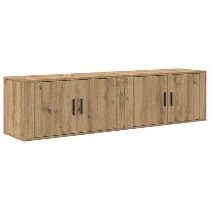Set Mobile TV da Parete 2 pz Rovere artigianale