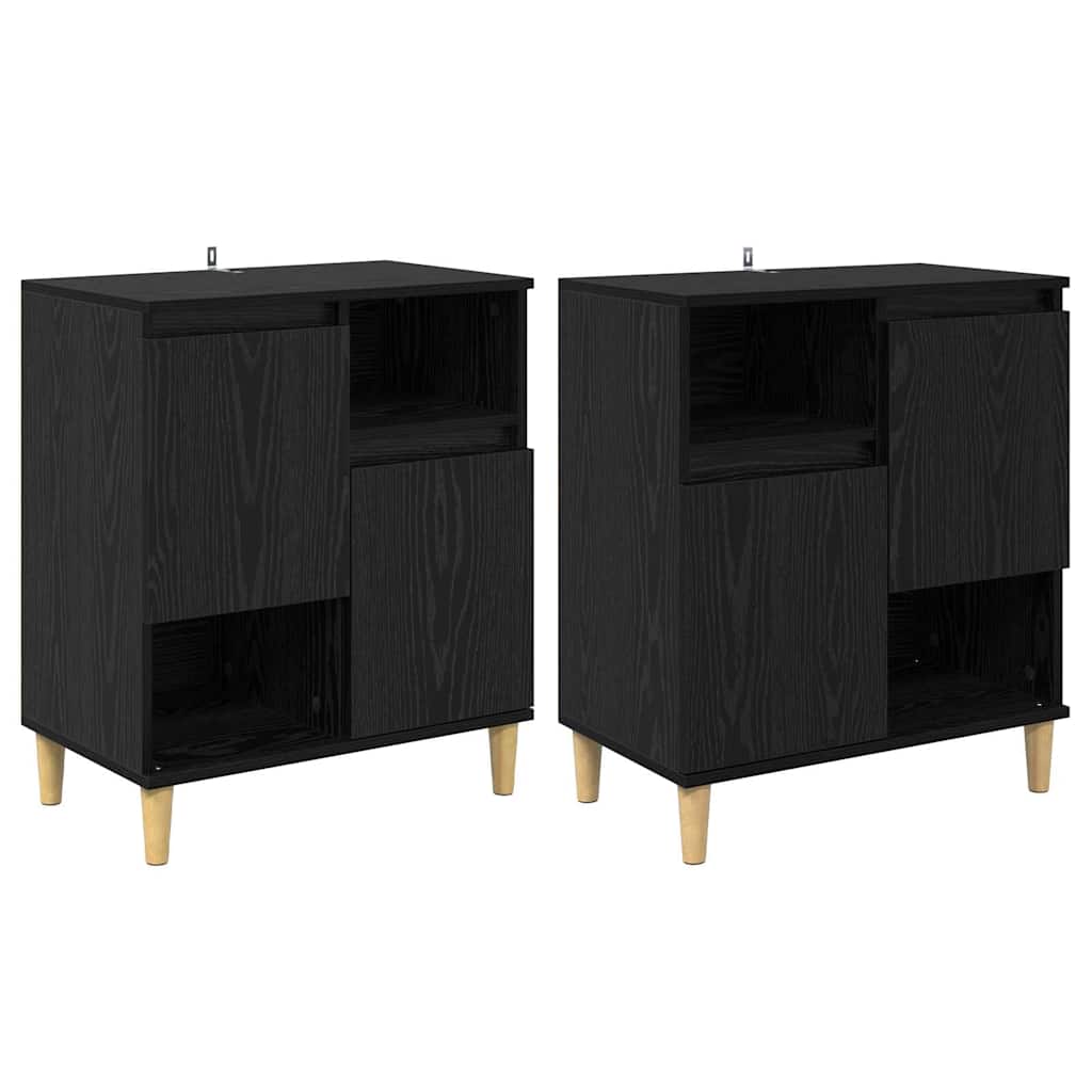 Sideboards 2 pcs Rovere Nero 60 x 35 x 70 cm Legno multistrato