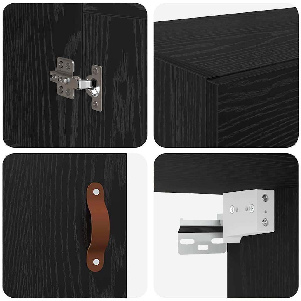 Armadietti a Muro 2 pcs Rovere Nero 69,5 x 34 x 90 cm