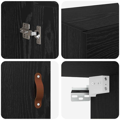 Armadietti a Muro 2 pcs Rovere Nero 69,5 x 34 x 90 cm
