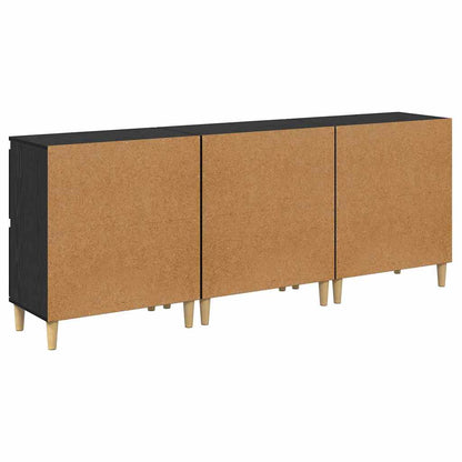 Sideboards 3 pcs Rovere Nero 60 x 35 x 70 cm Legno multistrato