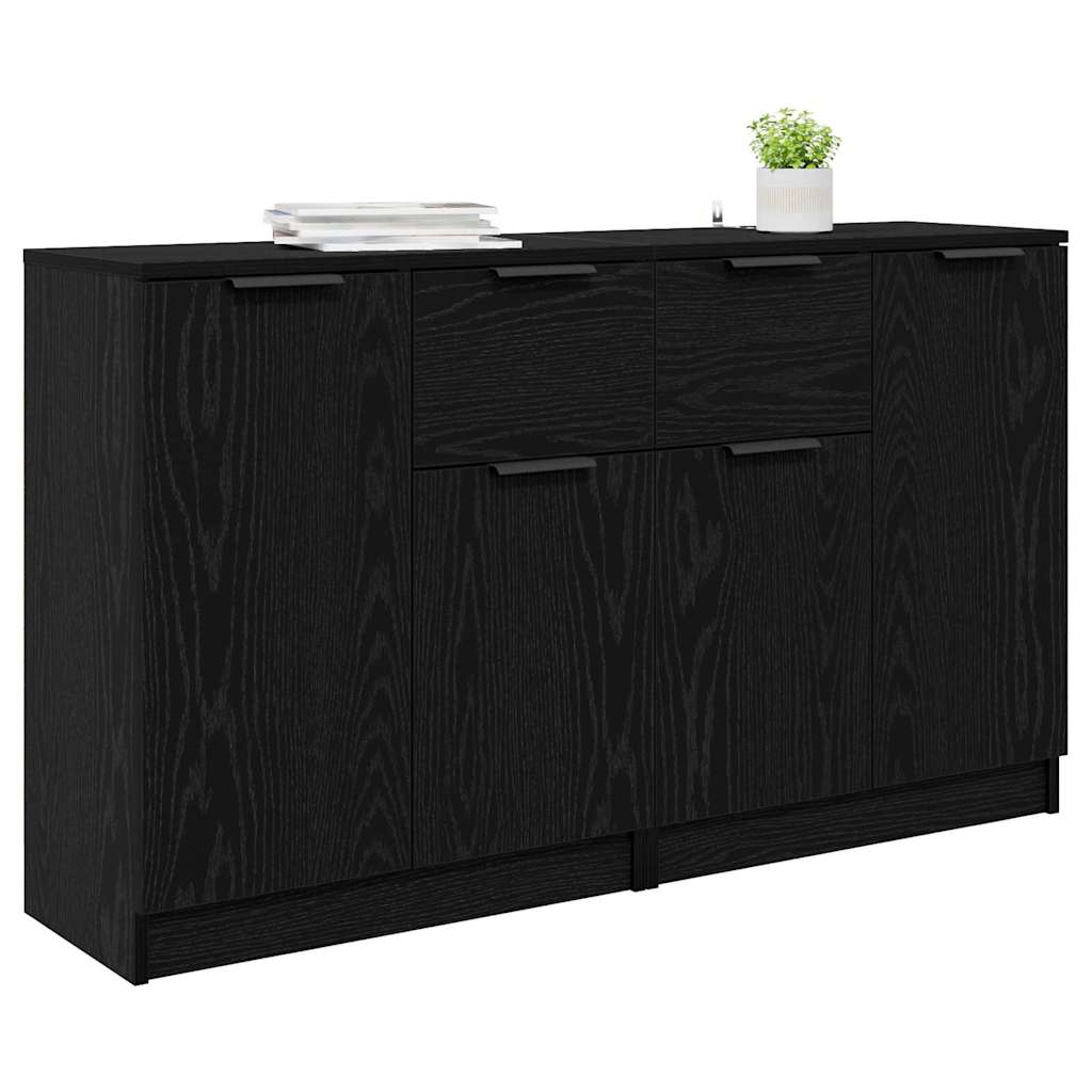 Sideboards 2 pcs Rovere Nero 60 x 30 x 70 cm Legno multistrato