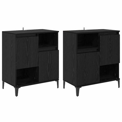 Sideboards 2 pcs Rovere Nero 60 x 35 x 70 cm Legno multistrato