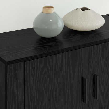 Set Mobile TV da Parete 2 pcs Rovere Nero 80 x 34,5 x 40 cm