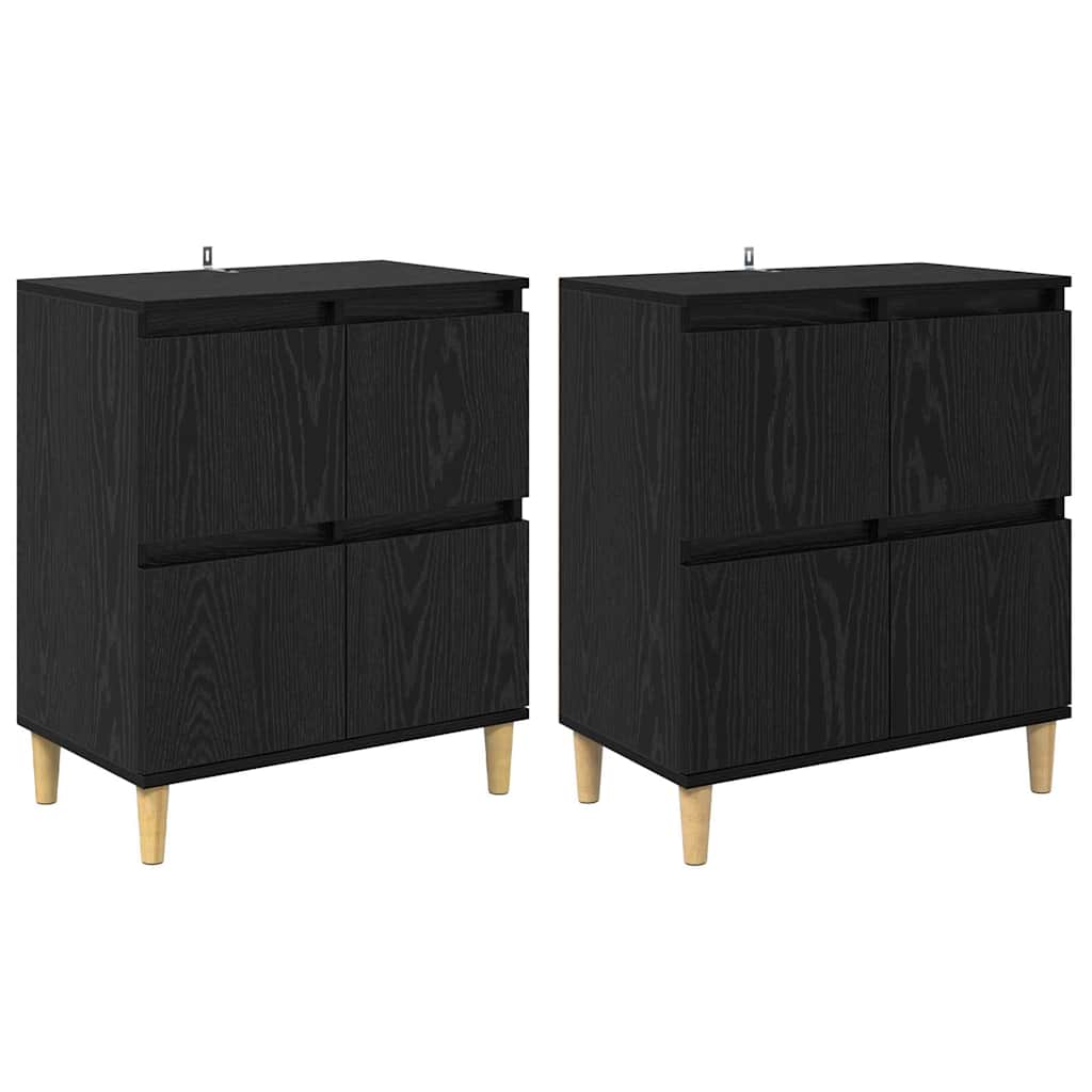 Sideboards 2 pcs Rovere Nero 60 x 35 x 70 cm Legno multistrato