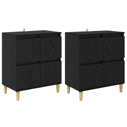 Sideboards 2 pcs Rovere Nero 60 x 35 x 70 cm Legno multistrato