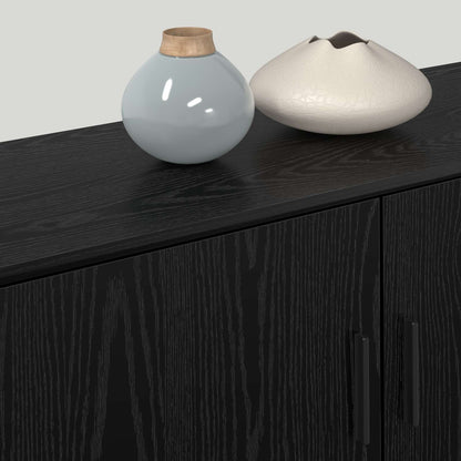 Set Mobile TV da Parete 2 pcs Rovere Nero 100 x 34,5 x 40 cm