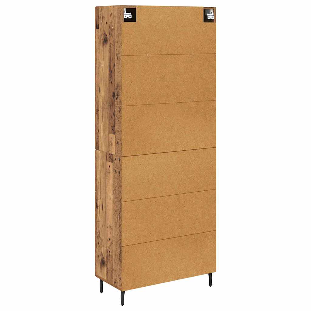 Credenza 2 pcs Legno vecchio Legno Stratificato e Vetro | homemem39