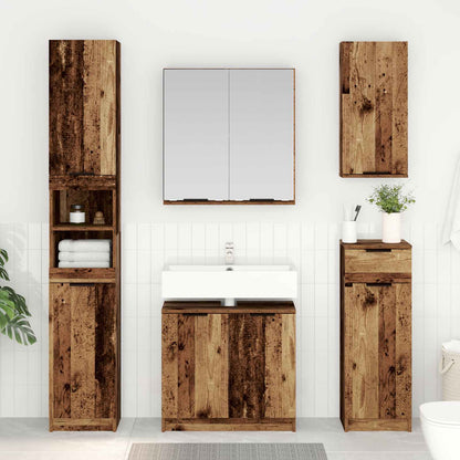 Set di mobili per il bagno con cassetto 3 pcs Legno vecchio