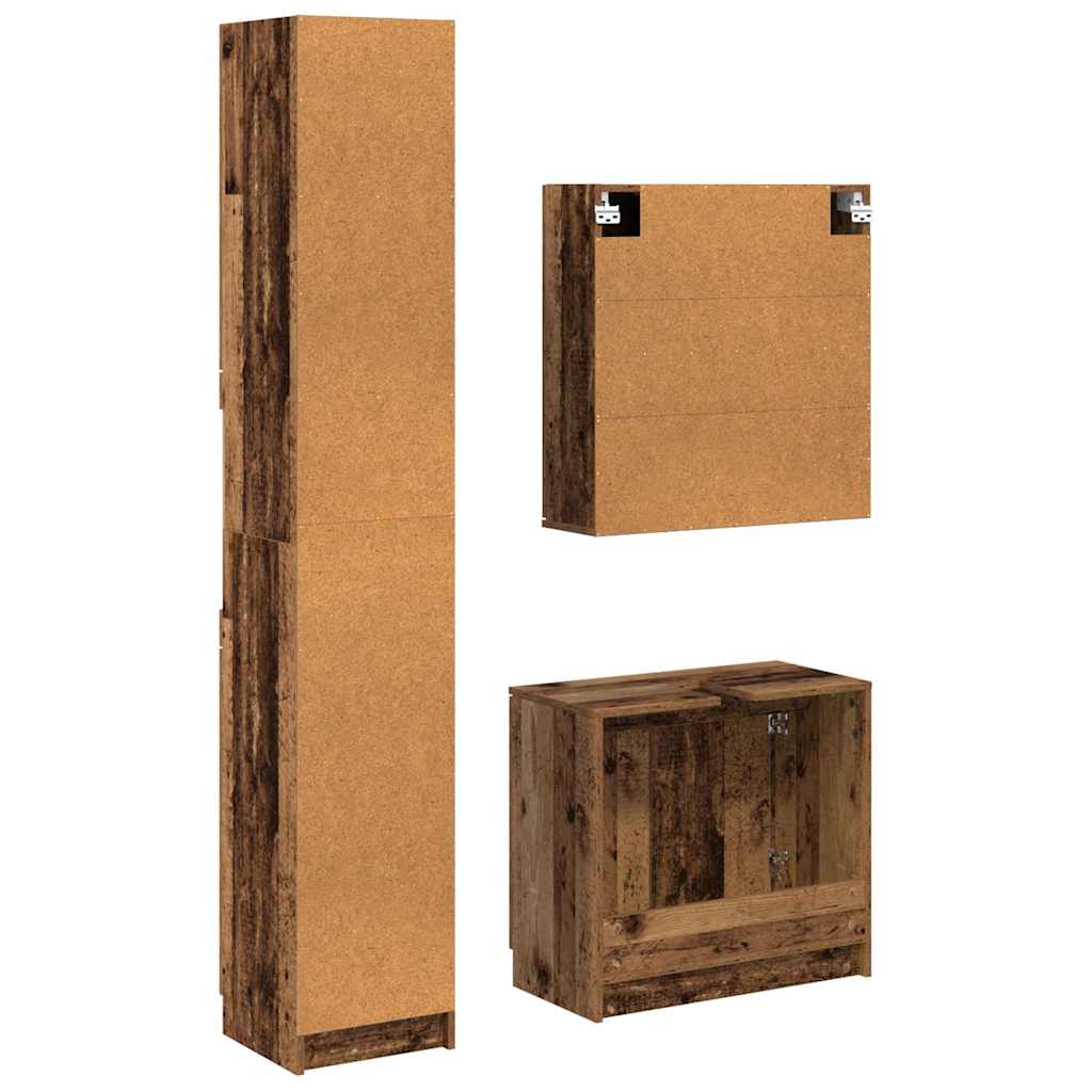 Set di Armadi da Bagno 3 pz Legno vecchio 32 x 34 x 188,5 cm | homemem39