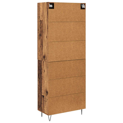 Credenza 2 pz Legno vecchio 69,5 x 34 x 180 cm