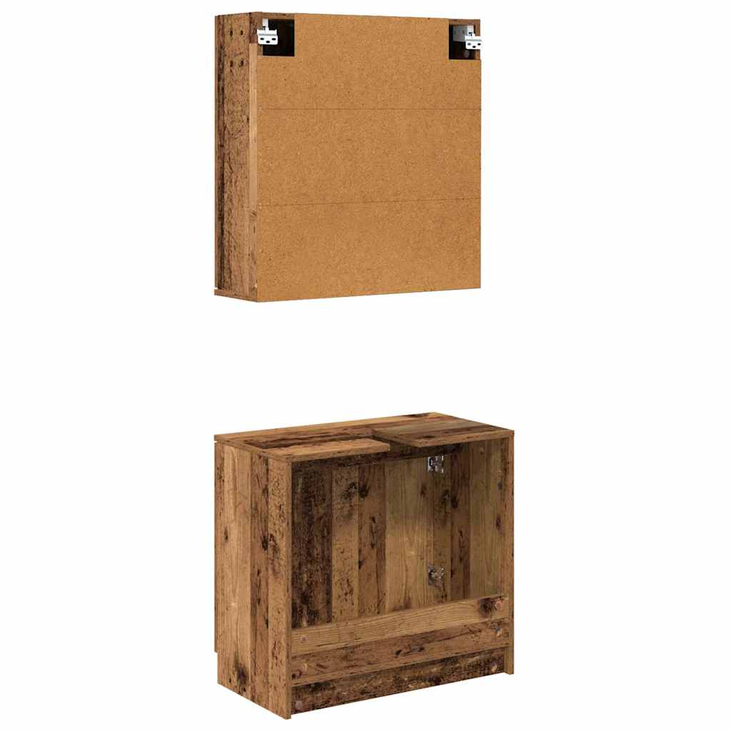 Set di Armadi da Bagno Legno vecchio Legno multistrato