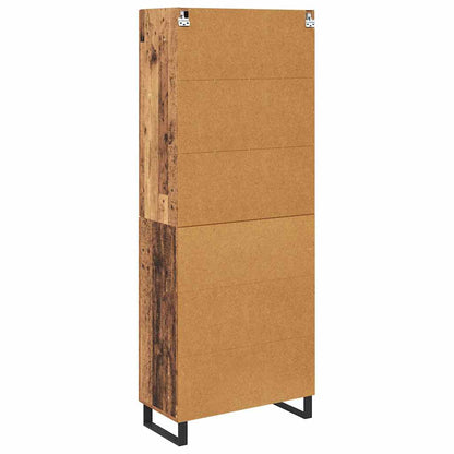 Credenza 2 pcs Legno vecchio Legno Stratificato e Vetro | homemem39