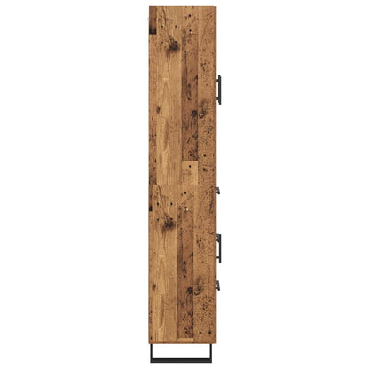 Credenza 2 pcs Legno vecchio Legno Stratificato e Vetro