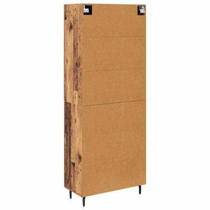 Credenza 2 pcs Legno vecchio Legno Stratificato e Vetro | homemem39