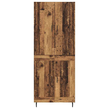 Credenza 2 pcs Legno vecchio Legno Stratificato e Vetro