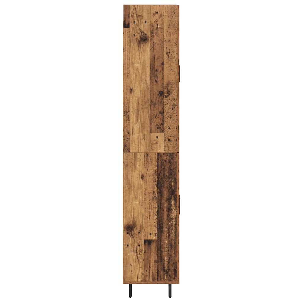 Credenza 2 pcs Legno vecchio Legno Stratificato e Vetro