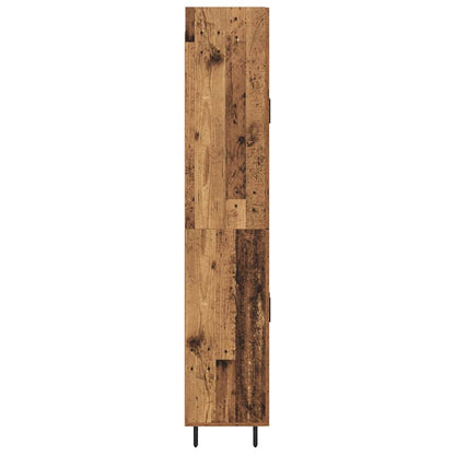 Credenza 2 pcs Legno vecchio Legno Stratificato e Vetro