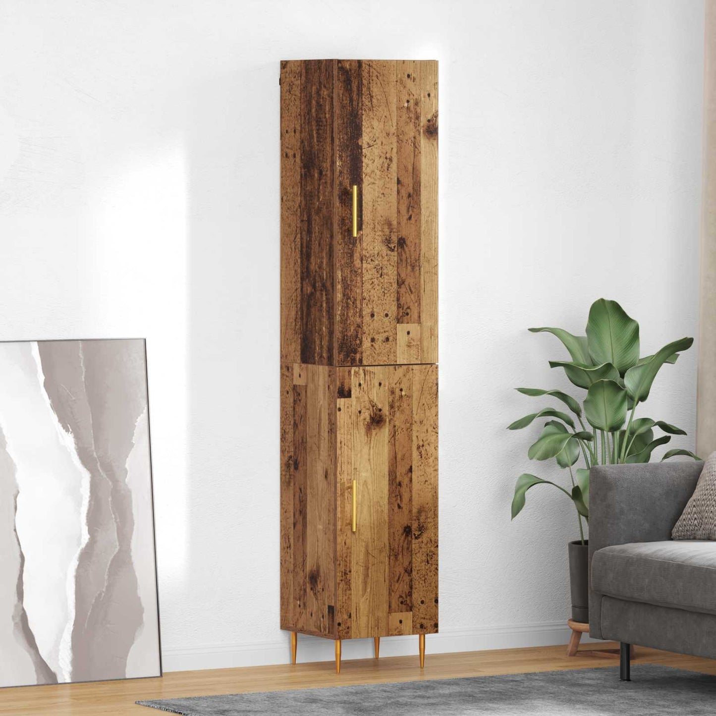 Credenza 2 pcs Legno vecchio Legno multistrato