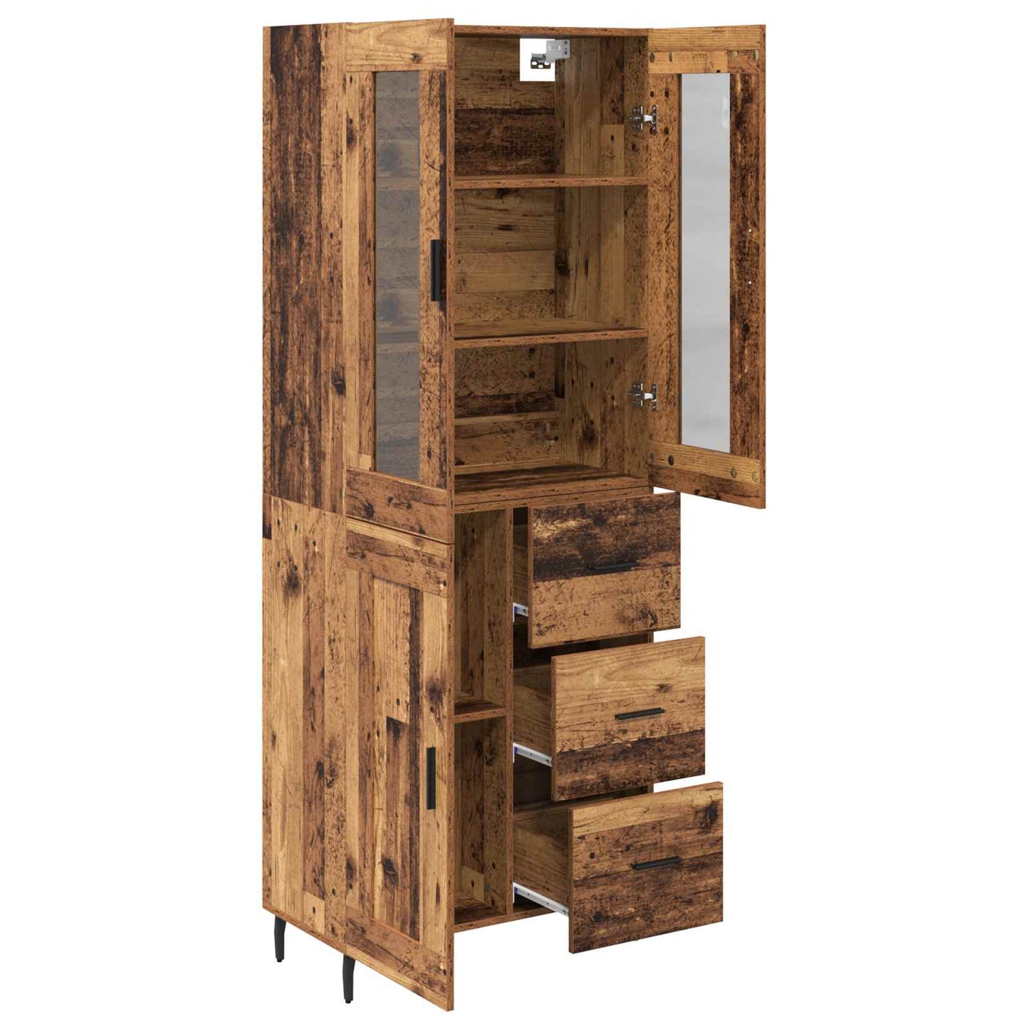 Credenza con cassetto 2 pcs Legno vecchio Legno multistrato | homemem39