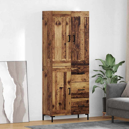 Credenza 2 pz Legno vecchio 69,5 x 34 x 180 cm