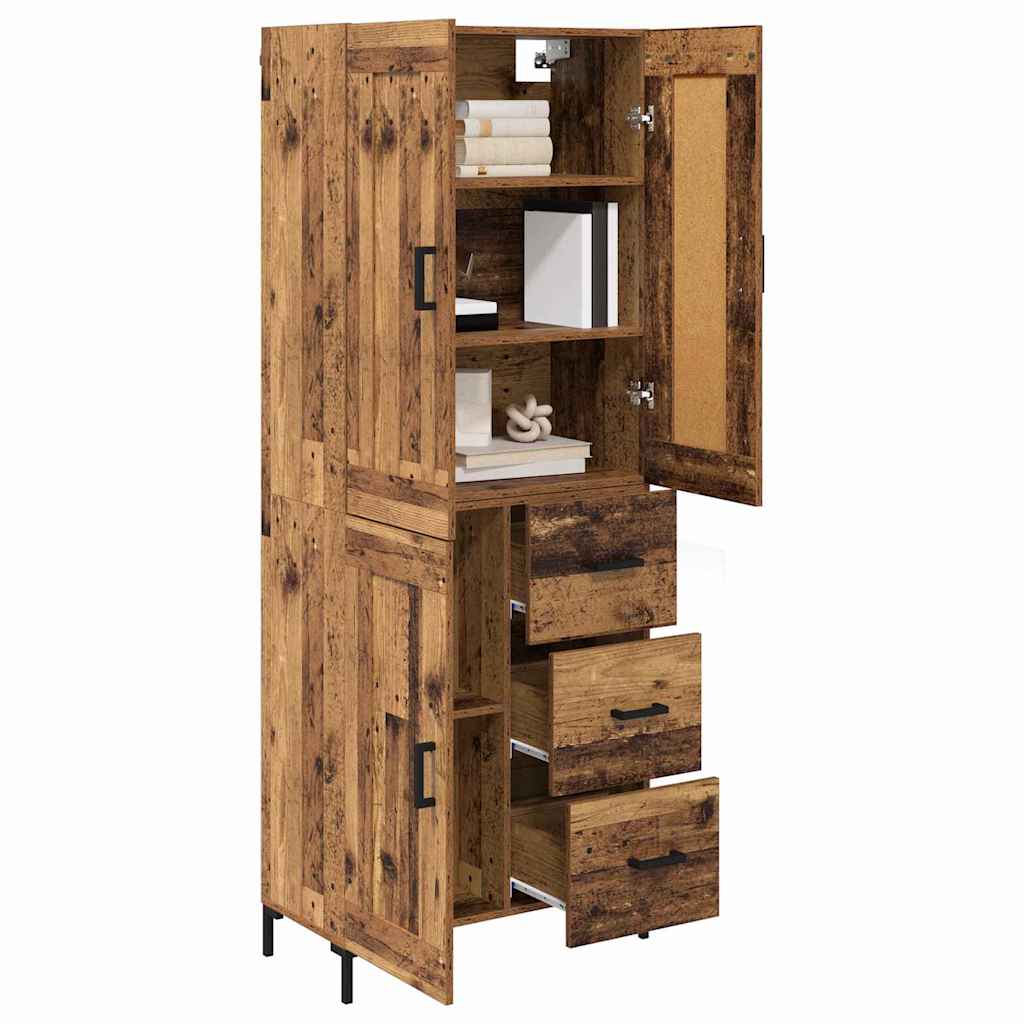Credenza 2 pz Legno vecchio 69,5 x 34 x 180 cm