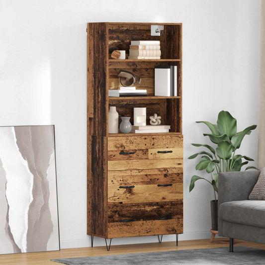 Credenza con cassetto 2 pcs Legno vecchio Legno multistrato