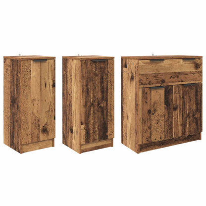 Credenza con cassetto 3 pcs Legno vecchio Legno multistrato