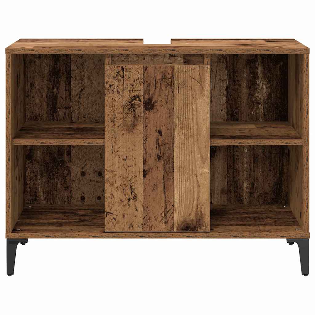 Set di mobili per il bagno con lo scaffale 3 pcs Legno vecchio | homemem39