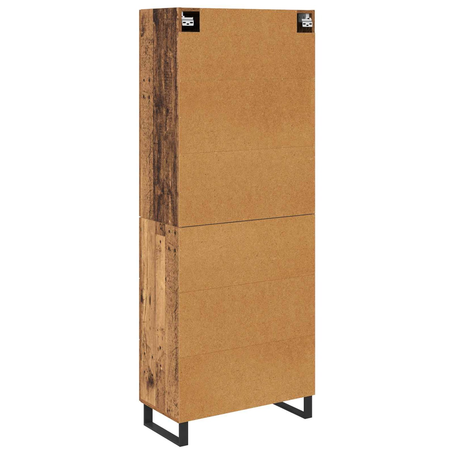 Credenza 2 pcs Legno vecchio Legno Stratificato e Vetro