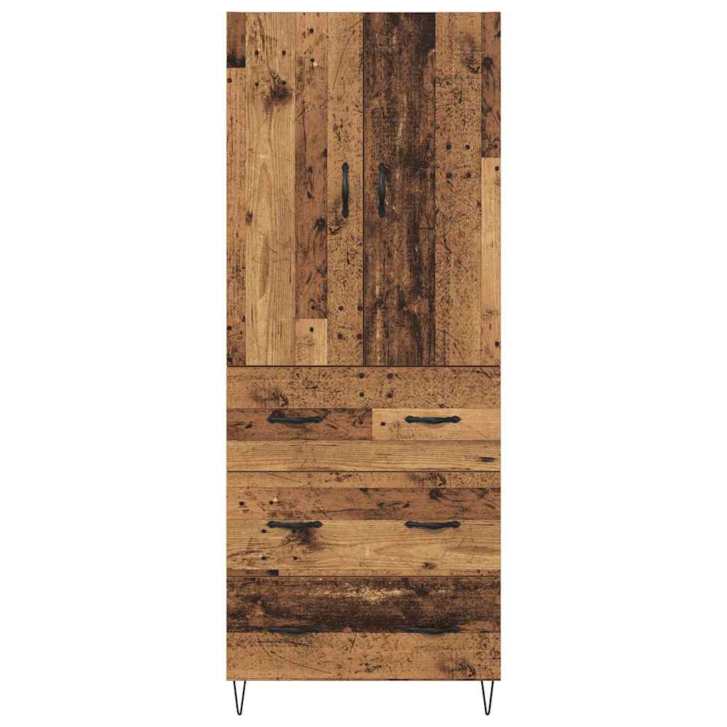 Credenza 2 pcs Legno vecchio Legno ingegnerizzato e vetro