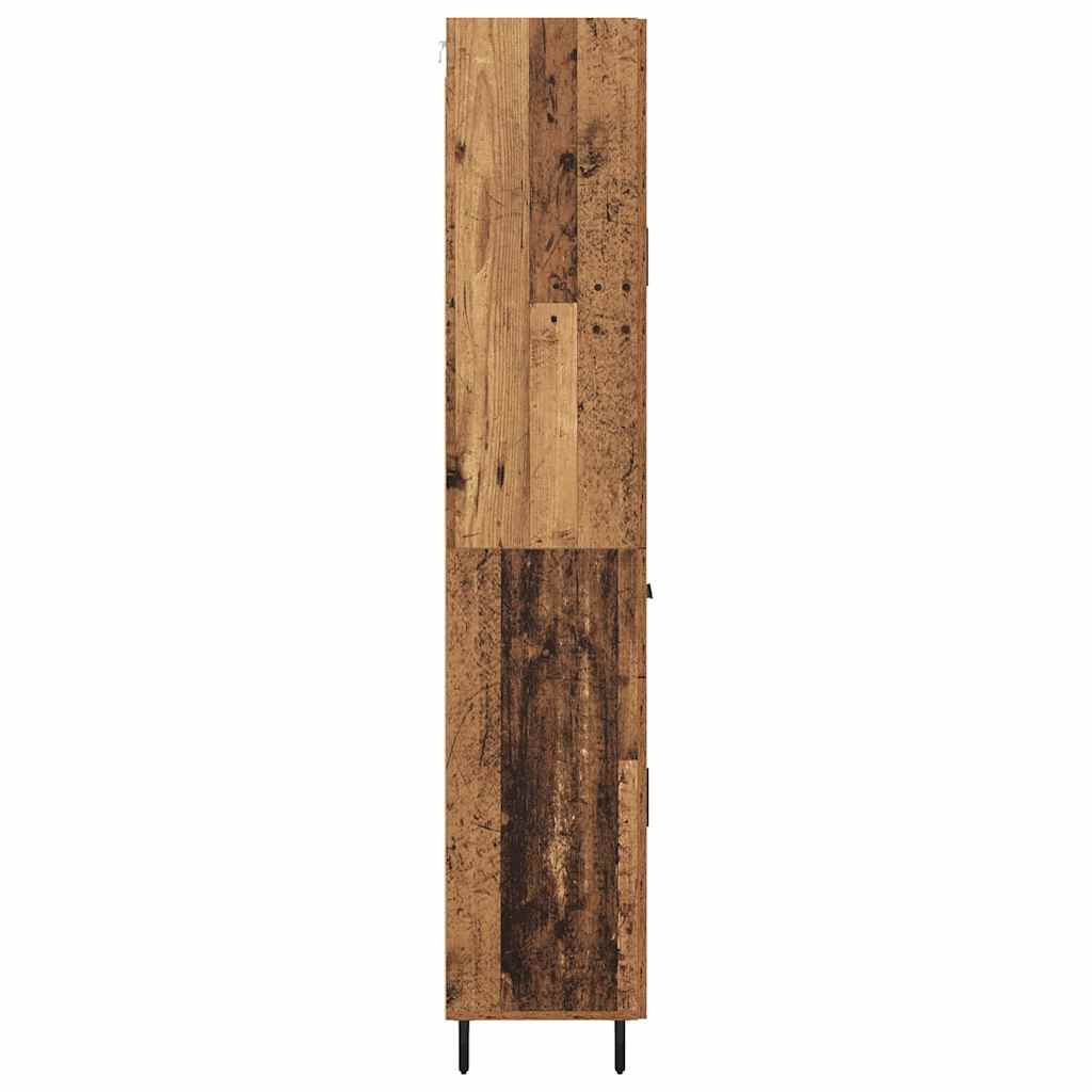 Credenza 2 pcs Legno vecchio Legno Stratificato e Vetro