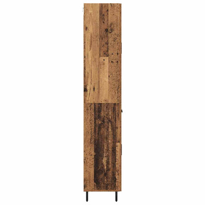 Credenza 2 pcs Legno vecchio Legno Stratificato e Vetro