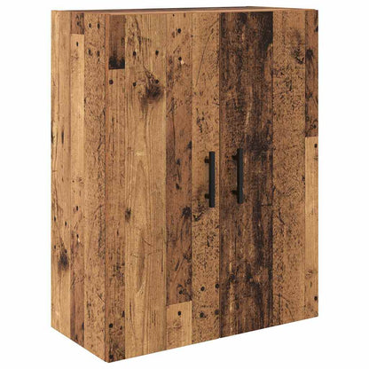 Credenza 2 pcs Legno vecchio Legno Stratificato e Vetro