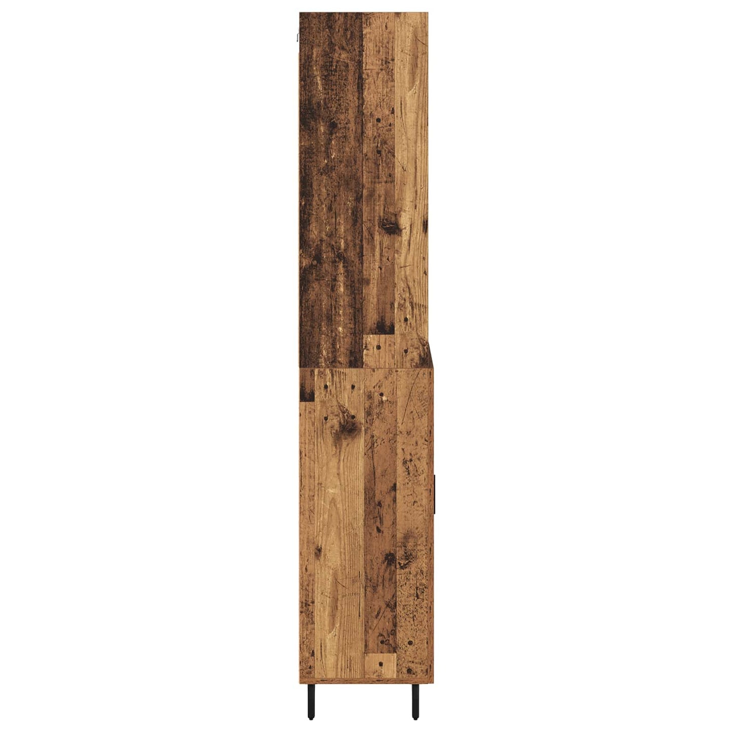 Credenza 2 pcs Legno vecchio Legno Stratificato e Vetro