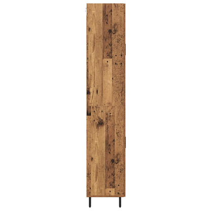 Credenza 2 pcs Legno vecchio Legno Stratificato e Vetro