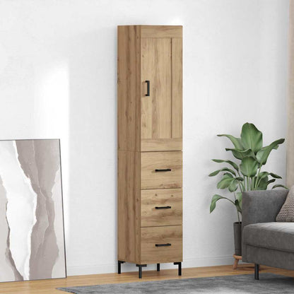 Credenza con cassetto Rovere artigianale 34,5 x 34 x 180 cm
