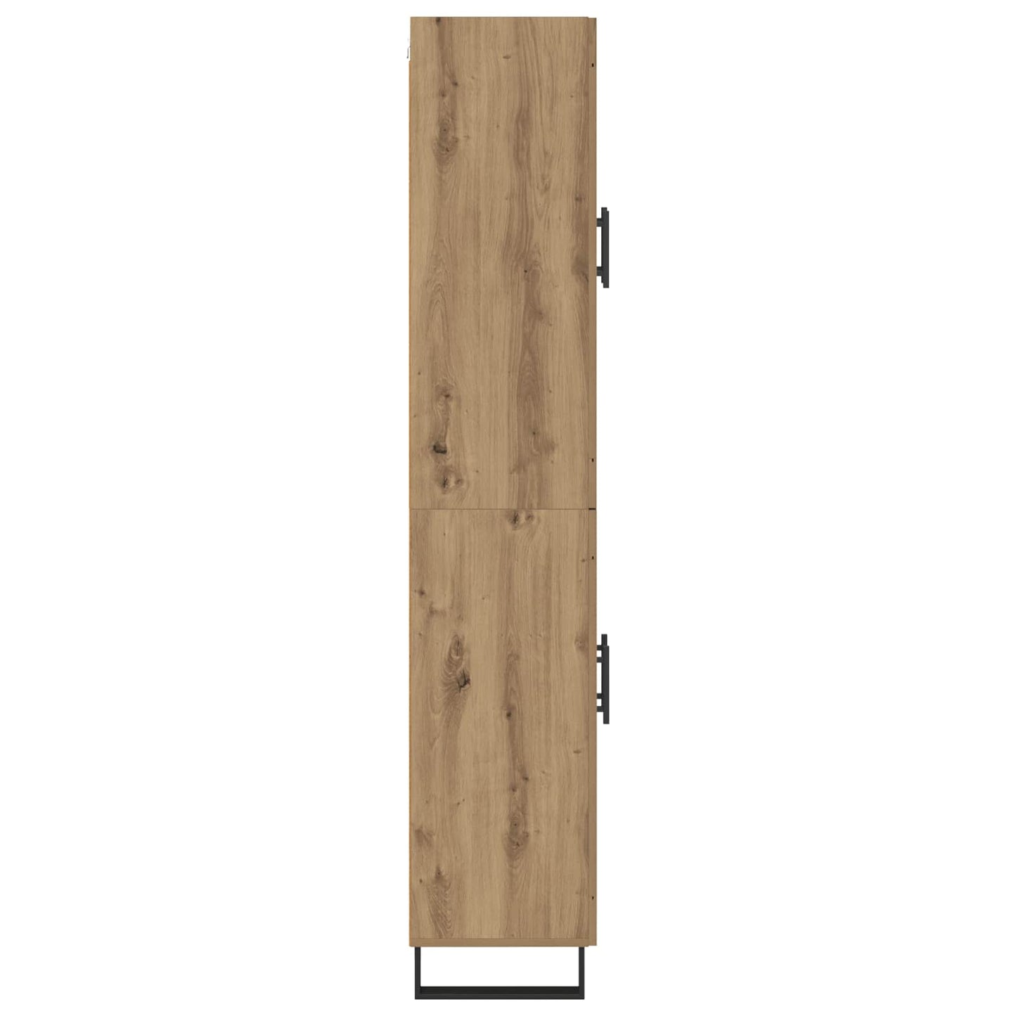 Credenza 2 pcs Rovere artigianale Legno Stratificato e Vetro